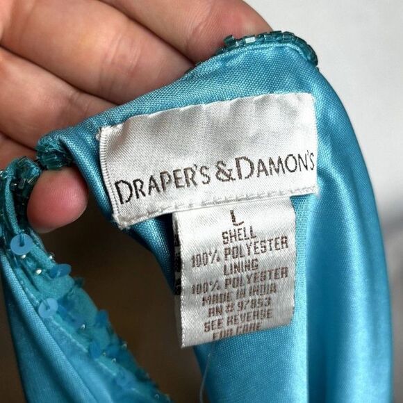 Draper's & Demons Alex Evenings Light Blue Sequin Tunic Top Womens Designer NWT - Picture 8 of 8